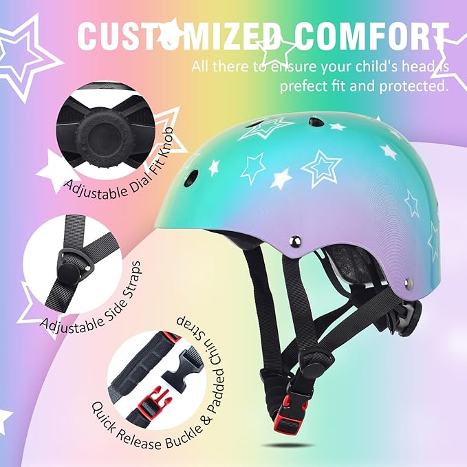 Kids Toddler Bike Helmet for Boys Girls, Adjustable Bicycle Helmet from Infant Baby to Children, Multi-Sport for Scooter Skateboard Roller/Inline Skate