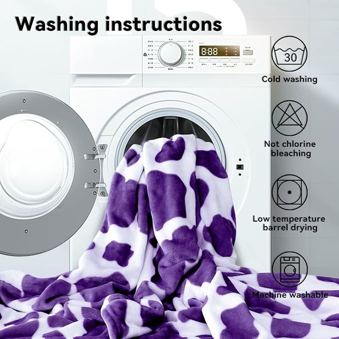 Purple Twin Fleece Blanket 60"x80" - Ultra Soft Flannel Throw for Couch, Bed | Lightweight Warm Blanket for Adults, Teens - Lavender Home Decor Gifts