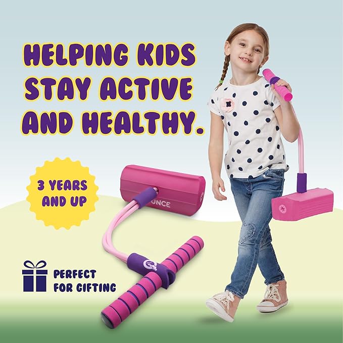 New Bounce Pogo Stick for Toddlers - Foam Jumper for Age 3,4,5,6,7,8 - Outdoor Jumping Toys - Birthday Gift for Toddler Girls and Boys
