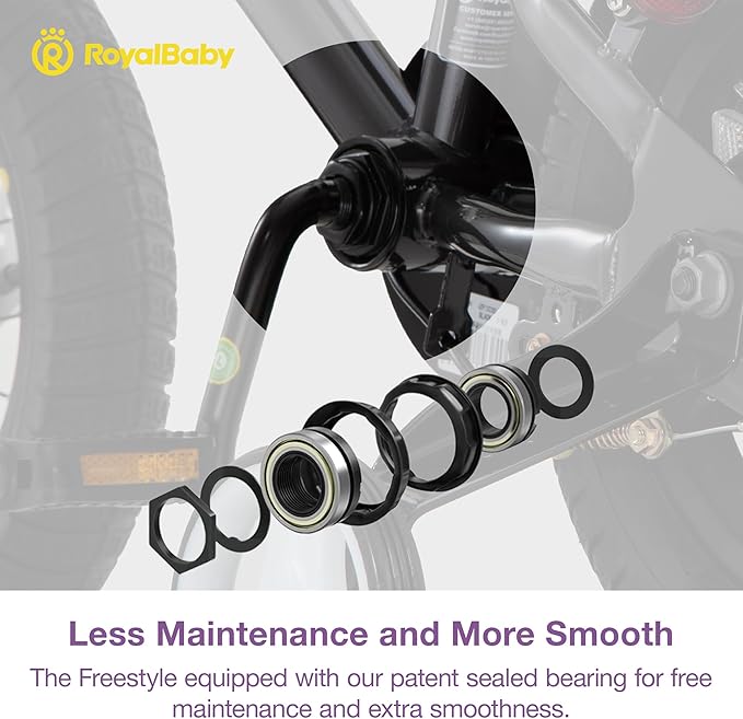 RoyalBaby Kids Bike EZ Balance to Pedal Dual Handbrake Toddlers Boys Girls Bicycle 12-20 Inch for Age 3-10 Years