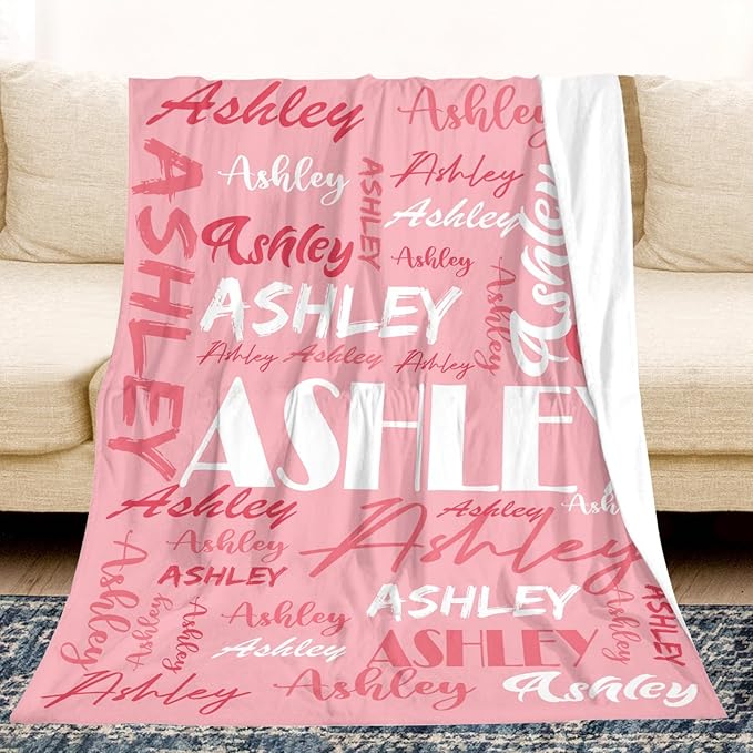 Dr.TOUGH Personalized Name Blanket Personalized Blanket for Adult Kids Flannel Customized Personalized Blankets and Throws