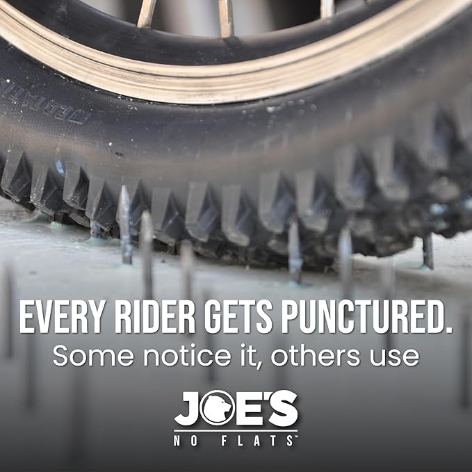 JOE'S NO FLATS Super Sealant - Gravel and MTB Bike Tires - Ultra-Fast Sealing for Tubeless and Inner Tubes | for Holes up to 0.25 Inches | Ready to Use Effective Puncture Seal