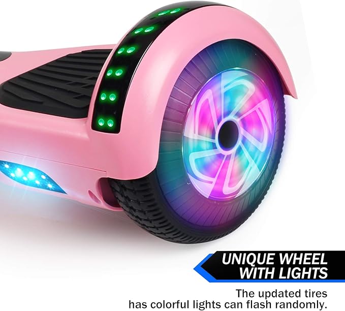 LIEAGLE Hoverboard, 6.5" Self Balancing Scooter Hover Board with Bluetooth Wheels LED Lights for Kids Adults