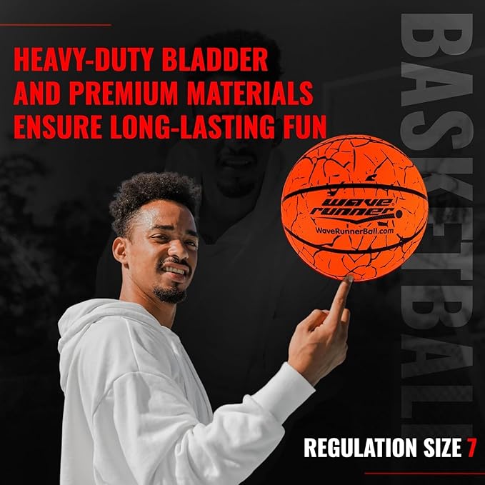 Light Up Basketball - Glow In The Dark Basketball - Teen Boys Gift Ideas For Boys 8-15+ Year Old - Led Basketball Accessories | Cool Outdoor Toys Ages 8 9 10 11 12 13 14 15 - Sports Stuff For Kids