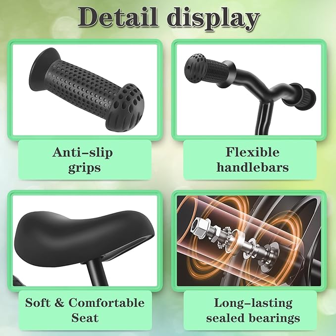 SIMEIQI 12" Balance Bike for Boys Girls 2 3 4 5 Years Old No Pedal Walking Balance Training Sports Bicycle for Kids Toddlers