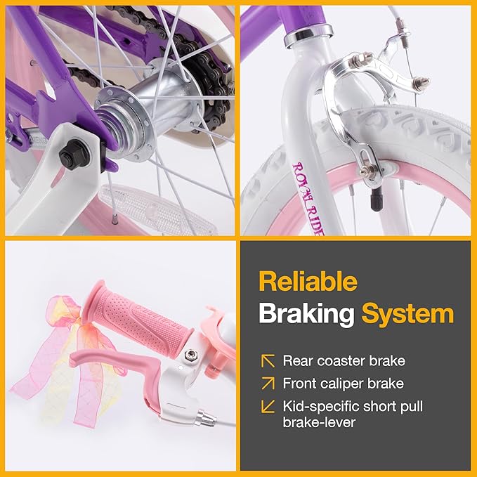 RoyalBaby Girls Bike Classic & EZ Kids Bike, Balance and Pedal Bicycle, 12 14 16 18 20 Inch Toddlers to Big Kids 3-10 Years
