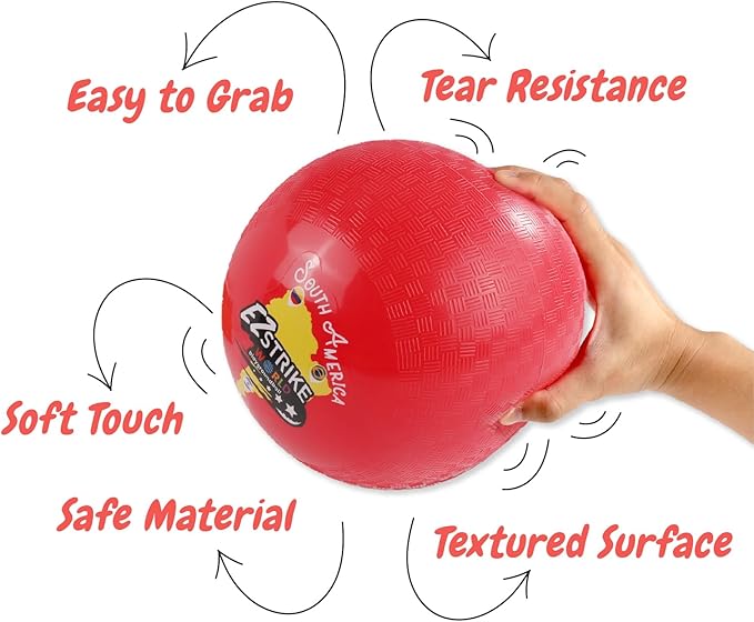 8.5'' Playground Ball Set, Posh Rubber Dodgeballs for Kids and Adults, Handball Kick Ball for Outdoor and Indoor Games, Rubber Balls Includes Pump