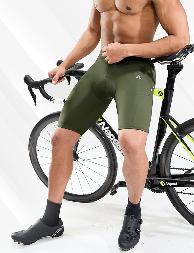 Nepest Men's Bike Shorts 4D Padded Cycling Road Biking Riding Biker Bicycle Mountain Cycle Shorts Zipper Pockets