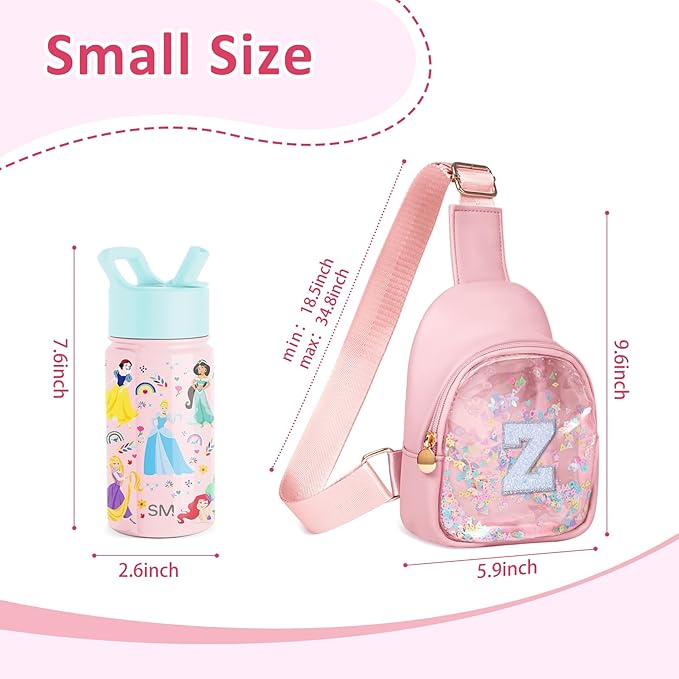 COSHAYSOO Pink Toddler Little Girls Purse 2 3 4 5 6 7 Year Old Kids Sling Bag Initial Crossbody Pouch, Stylish Trending Practical Useful Birthday Christmas Valentines Graduation Gifts Letter Z