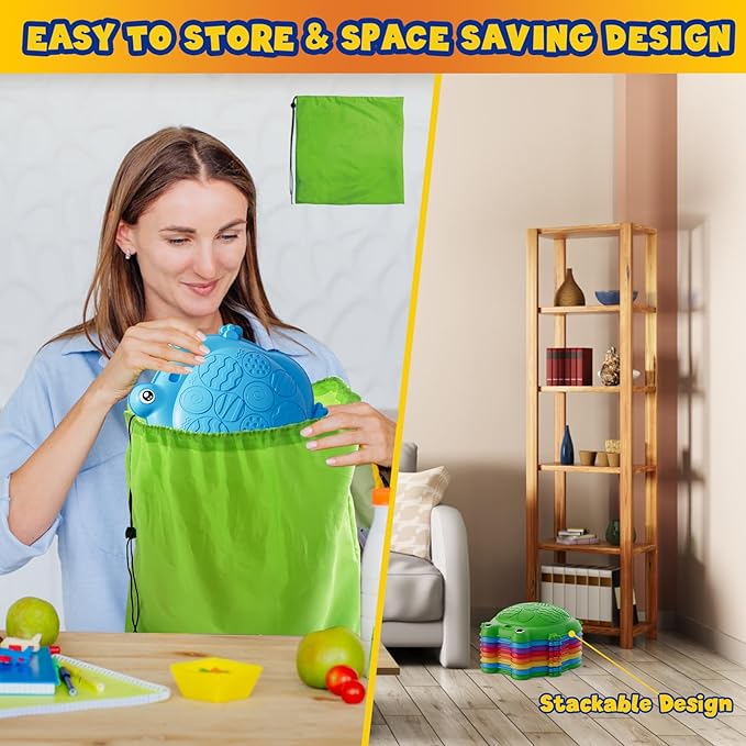 Stepping Stones for Kids, 8PCS Non-Slip Balance Steps Stones for Toddler 1-3, Obstacle Courses Sensory Toys, Coordination Game Gift for Boys Girls Indoor Outdoor Play Ages 3-5