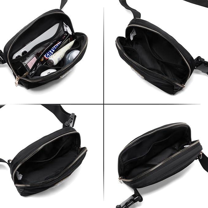 Gitus Birthday Gifts for 8 9 10 11 12 13 Year Old Girls Personalized Fanny Pack Crossbody Bags with Initial Letter Patch Belt Bag for Teen Girls Cute Trendy Stuff Travel Essentials (Black-B)