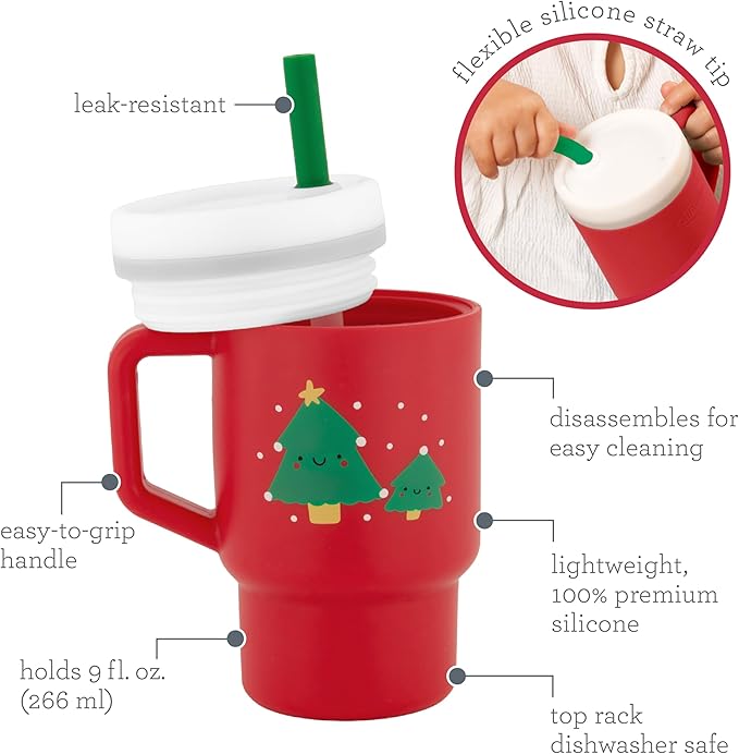 Infantino My 1st Tumbler, Silicone Sippy Cup with Straw & Handle, Spill-Resistant Baby Cup for On-the-Go, BPA-Free Transition Bottle