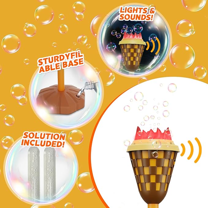 Christmas Bubble Machine for Kids, Garden Lamp Bubble Toy with Colorful Lighting and Music for Toddlers, Rechargable Bubbles Blower Maker Outdoor Toys for Halloween Birthday Christmas Party