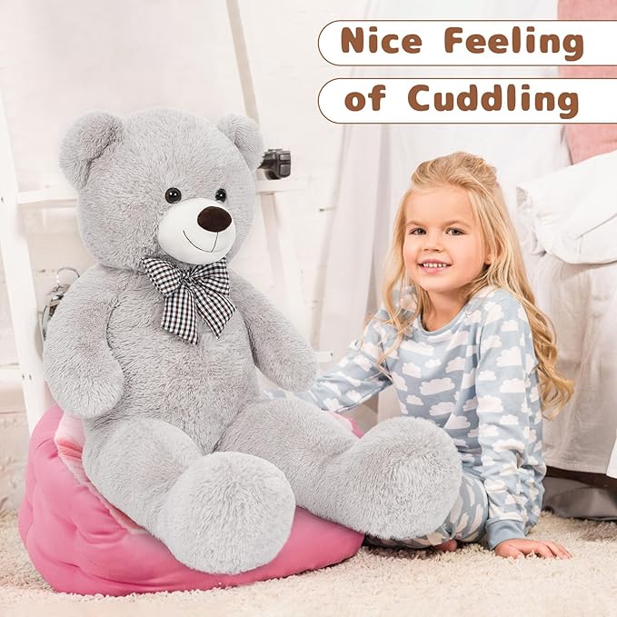 MaoGoLan Giant Teddy Bear Plush Toy - Ultra Soft & Cute Large Stuffed Animal 39 inches, Perfect for Baby Showers, Birthdays, Valentine’s Day Gifts (Kids, Couples, Family),Gray