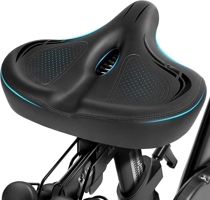 Oversized Bike Seat for Peloton Bike & Bike+, Wide Bicycle Saddle Replacement Compatible with Peloton, Exercise or Road Bikes, Seat Cushion for Men & Women