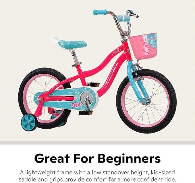 Schwinn Elm and Koen Bike or Balance Bike, 12-20 Inch Bike for Kids Ages 2-13, Black, Blue, Red, Teal, Pink or Purple, SmartStart Ergonomic Design, Adjustable Seat Grows with Child, Training Bicycle