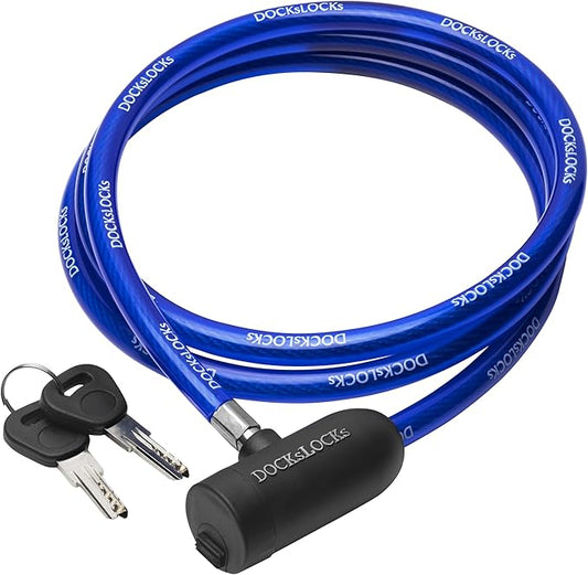 Weatherproof Security Cable Lock with Keys (5ft to 25ft Lengths) Anti-Theft for Kayak, Bike, Paddleboard, Scooter, Equipment, Bicycle