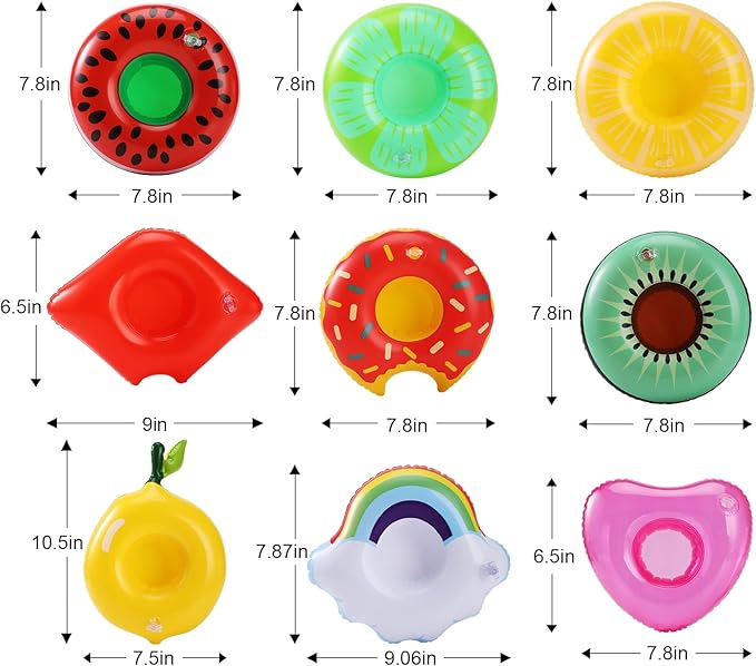 Inflatable Drink Holder 16 Pack,Pool Drink Holder Floats for Parties,Floating Drink Holder for Pool, Kids Water Fun Toys