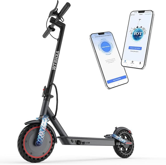 Electric Scooter, 500W Powerful Motor Scooter, 10" Solid Tires, 22-25 Miles Long Range, 22Mph Max Speed, Foldable E-Scooter Adults with Dual Shock Suspensions and APP Control