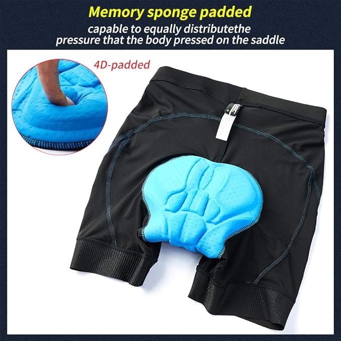 XGC Men's Cycling Underwear Shorts with High-Density High-Elasticity and Highly Breathable 4D Gel Padded