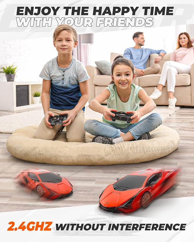 BEZGAR Remote Control Cars - 1:24 Scale Officially Licensed RC Series Lambo Sián FKP 37, Electric Sport Racing Hobby Toy Car Model Vehicle for Boys and Girls Teens and Adults Gift (Red)