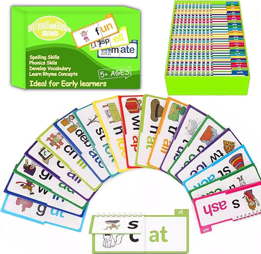 30 Read and Rhyme Flip Books Letter Sounds Flash Cards Flip Books Interactive Reading Flash Cards
