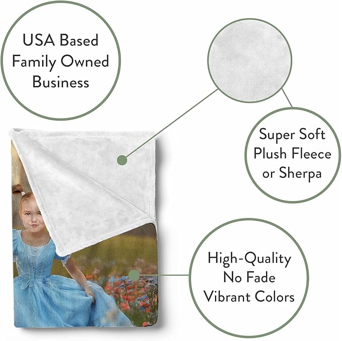 Zocoshi Cheshire Princess Personalized Blanket for Kids - Custom Face and Name, Cartoon Design, Ideal Birthday, Christmas or Gift for Daughter