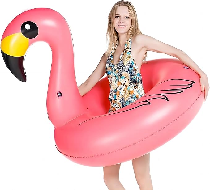 Jasonwell Giant Inflatable Flamingo Pool Floats Party Float Tube with Fast Valves Summer Beach Swimming Pool Lounge Raft Decorations Toys for Adults & Kids