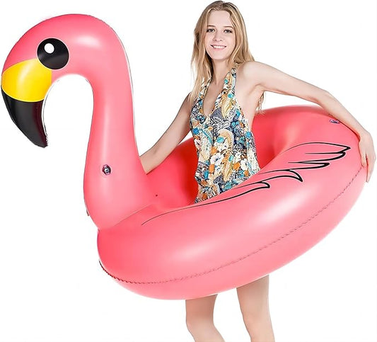 Jasonwell Giant Inflatable Flamingo Pool Floats Party Float Tube with Fast Valves Summer Beach Swimming Pool Lounge Raft Decorations Toys for Adults & Kids