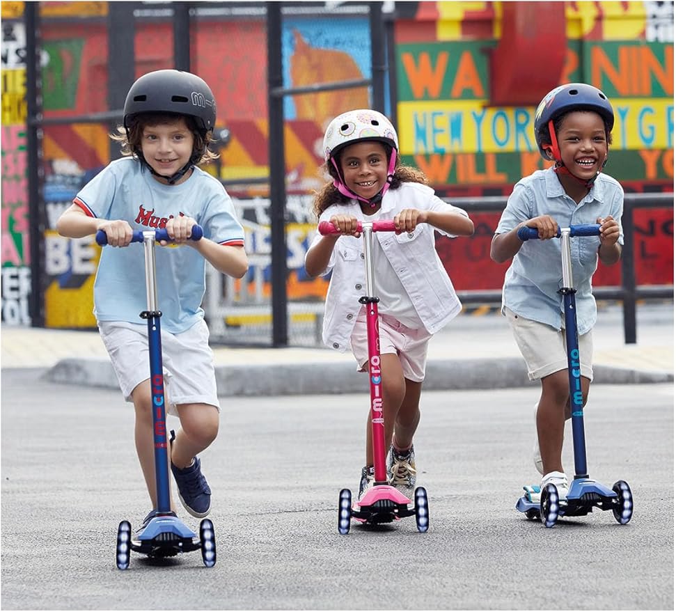 Micro Kickboard - Maxi Deluxe LED - Three Wheeled, Lean-to-Steer Swiss-Designed Micro Scooter for Kids with Motion-Activated Light-Up Wheels for Ages 5-12 …