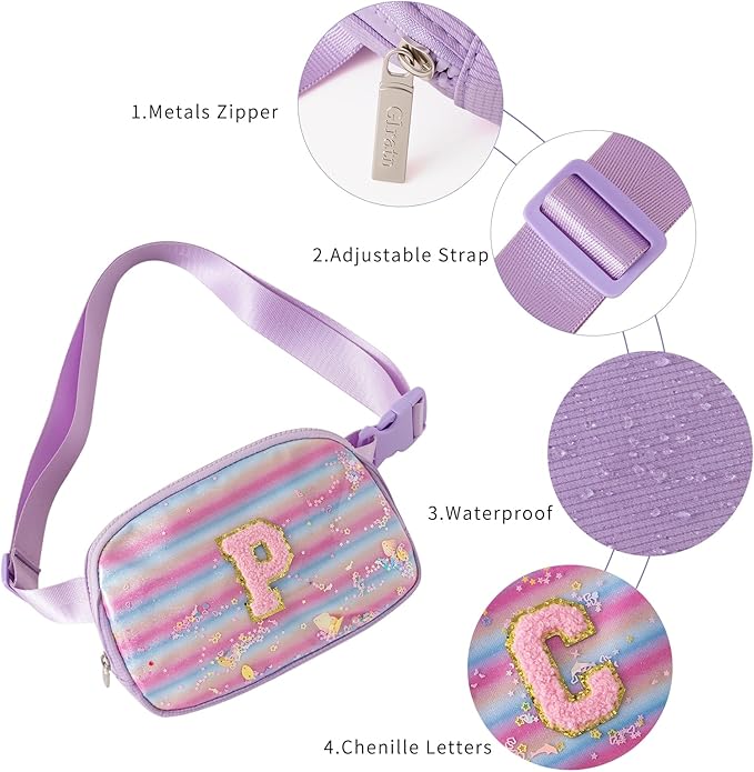 Belt Bag，Graduation Gifts for Teen Girls Kids - Birthday Gifts for Girls,Friendship Gifts for Women,Friend Birthday Gifts for Women Cute Trendy Stuff. Purple-S