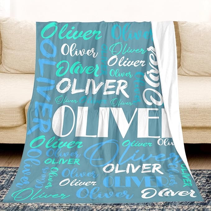 Dr.TOUGH Personalized Name Blanket Personalized Blanket for Adult Kids Flannel Customized Personalized Blankets and Throws