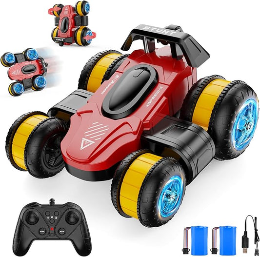 High Speed Drift Remote Control Stunt Deformation Car, Birthday Gifts, for Boys and Girls 3-16 Years Old (Red and Yellow)