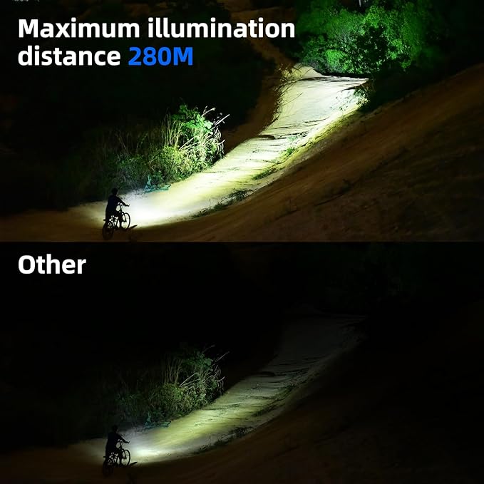WUBEN B2 Rechargeable Bike Light with Taillight, 1300 High Lumen LED Bike Flash Lights Type-C Rechargeable, Bike Headlight with 6 Modes & IP68 Waterproof for Outdoor, Night Riding(high Endurance)