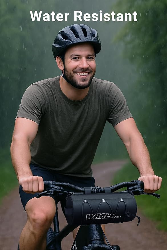 whale fall Bike Handlebar Bag – 2.4L Cycling Front Bag with Elastic Cord & Shoulder Strap, Lightweight Commuter Accessories for Road & Mountain Bikes, Reflective & Water-Resistant Fabric