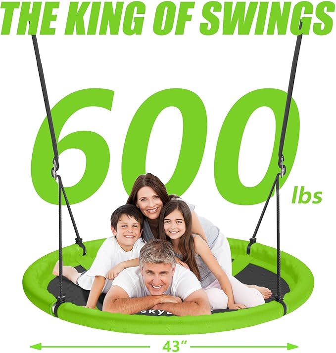 SkyBound Tree Swing Saucer Swing - 600LB Weight Capacity - Outdoor Swing with Hanging Straps - Waterproof Tree Swings for Kids