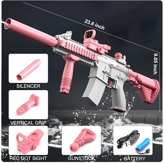 JONEG Electric Water Blaster for Kids Adults - Automatic, Extended-Range, Universal Inlet, Summer Outdoor Beach Swimming Pool Party Toys, Gift for Kids Age 8 9 10 11 12 Years Old Boys