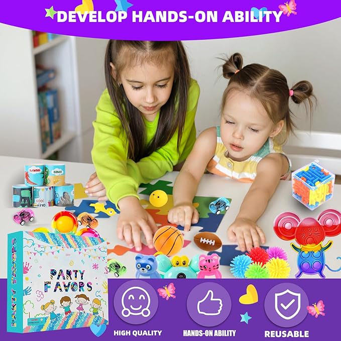 1000Pcs Bulk Party Favors for Kids, Fidget Toys Pack,Stocking Stuffers, Treasure Box Chest, Birthday Party, Classroom Carnival Prizes, Pinata Stuffers, Goodie Bag Stuffers, Stress Relief, Sensory Toys