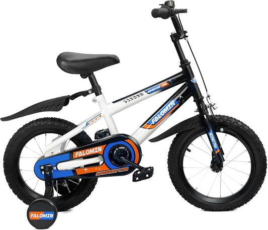 12/14/16 Inch Children’s Bike for Toddlers Kids Ages 3-8, Safe Non-Slip Tires, Removable Training Wheels, Coaster Brake, Easy Assembly, Perfect for Boys and Girls, Blue and White