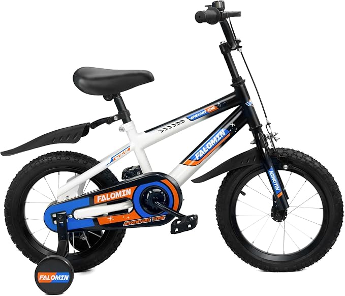 12/14/16 Inch Children’s Bike for Toddlers Kids Ages 3-8, Safe Non-Slip Tires, Removable Training Wheels, Coaster Brake, Easy Assembly, Perfect for Boys and Girls, Blue and White