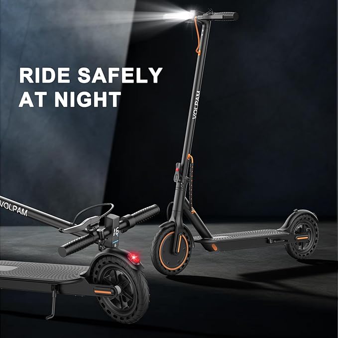VOLPAM Electric Scooter, 350W/500W Powerful Motor, 8.5"/10" Solid Tires, 19/22Mph, 28/21/12 Miles Range,Dual Braking