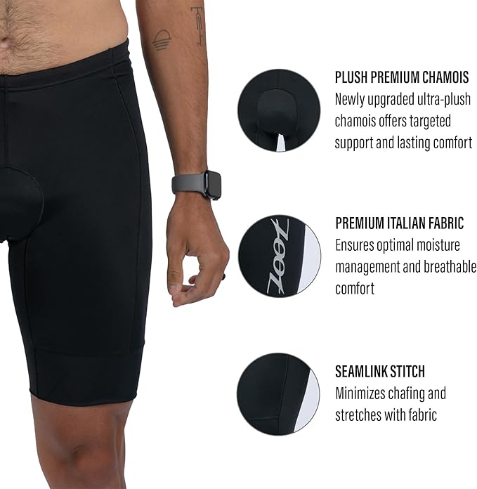 Zoot Men’s Core 9-Inch Tri Shorts, Quick Dry Performance Triathlon Shorts with Cycling Chamois Pad, Pockets & UPF 50+ Fabric