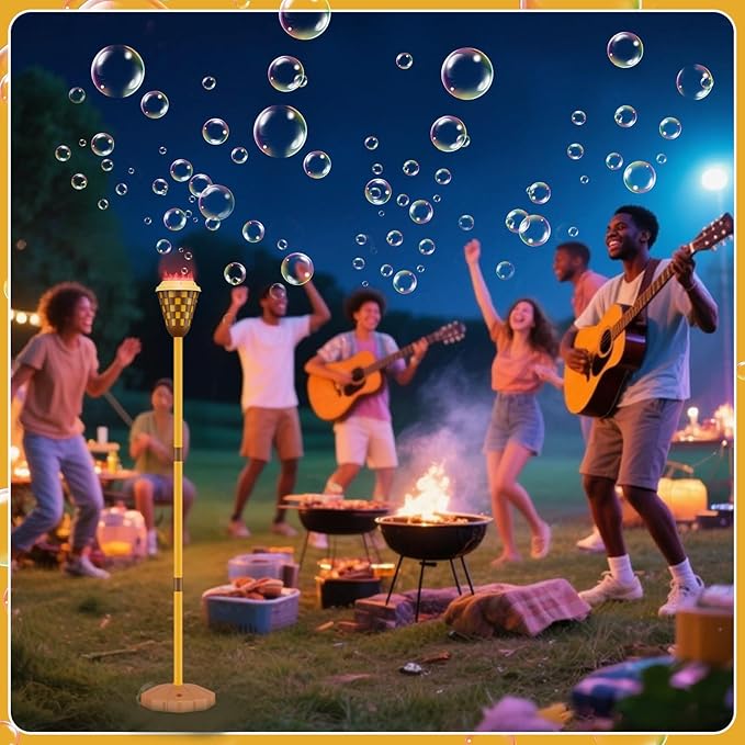 Christmas Bubble Machine for Kids, Garden Lamp Bubble Toy with Colorful Lighting and Music for Toddlers, Rechargable Bubbles Blower Maker Outdoor Toys for Halloween Birthday Christmas Party