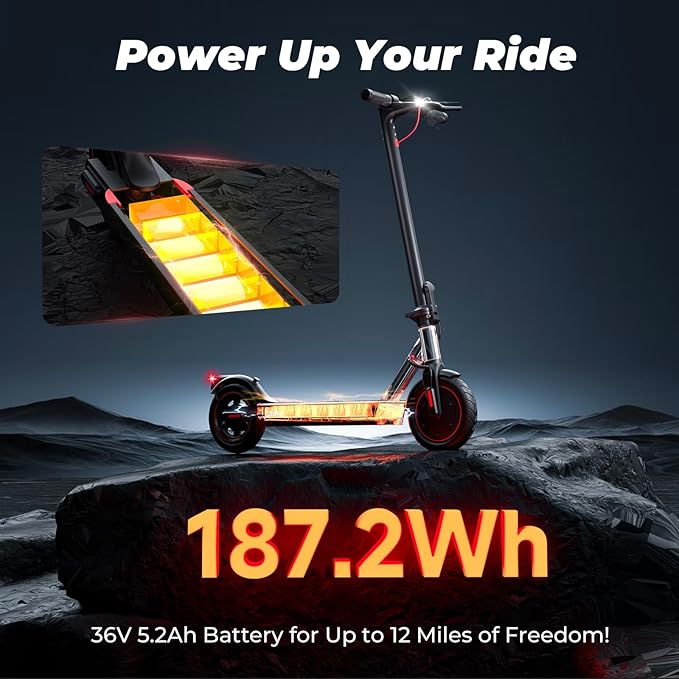 Electric Scooter for Adults, 350W Motor, 18MPH Max Speed, 12 Miles Max Range, 15% Hill Climb, 220LBS Load Capacity, 8.5" Pneumatic Tires, Foldable Electric Scooter for Adults & Teens Commuting