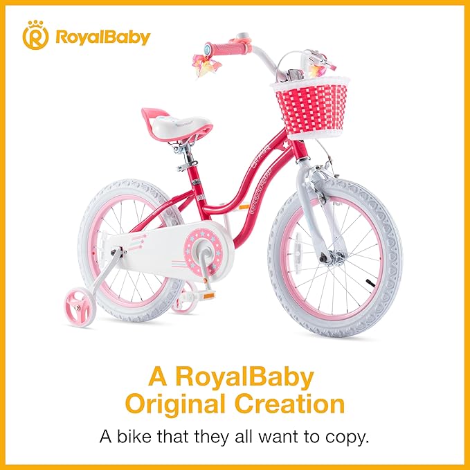 RoyalBaby Girls Bike Classic & EZ Kids Bike, Balance and Pedal Bicycle, 12 14 16 18 20 Inch Toddlers to Big Kids 3-10 Years