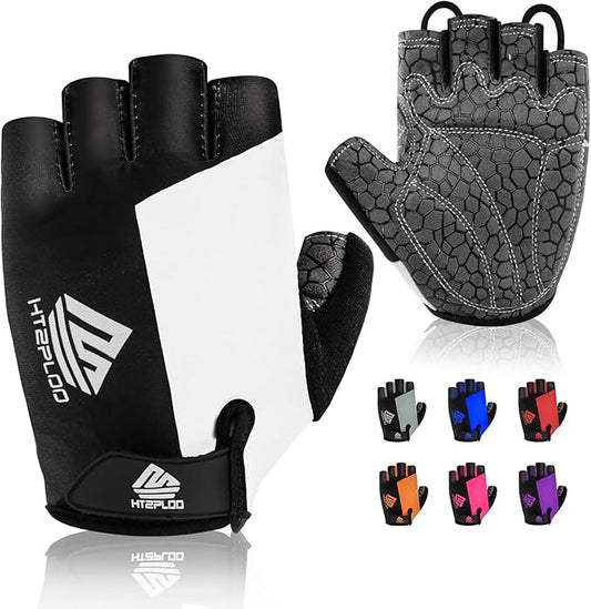 Bike Gloves for Men Women with Anti-Slip Shock-Absorbing Pad, Light Weight Half-Finger Cycling Gloves