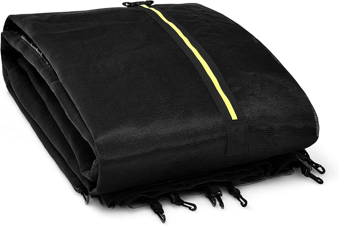 Giantex Trampoline Safety Net, 8 10 12 14 15 16Ft Weather-Resistant Replacement Enclosure Net for Round Frame, with Double-Headed Zippers, Protection Buckles & Enhanced Hook, Poles Not Included