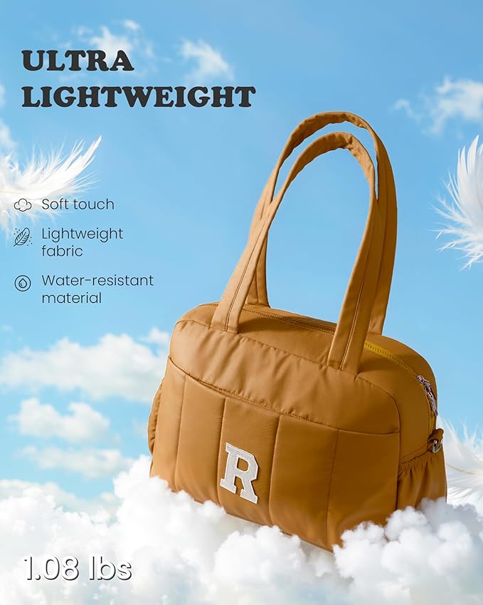 Girls Trendy Stuff-Duffle Bag with Letter, Carry On Bags for Women，Overnight Bag with Wet Pocket，Lightweight Travel Bags Personalized Gym Tote with Makeup Pouch