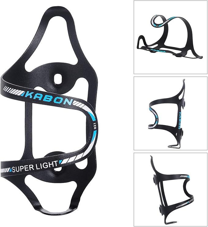 Bike Water Bottle Holder, KABON Lightweight Bicycle Alloy Aluminum Side Load Water Bottle Cage Brackets for Road Bike Cycling Accessories - Blue
