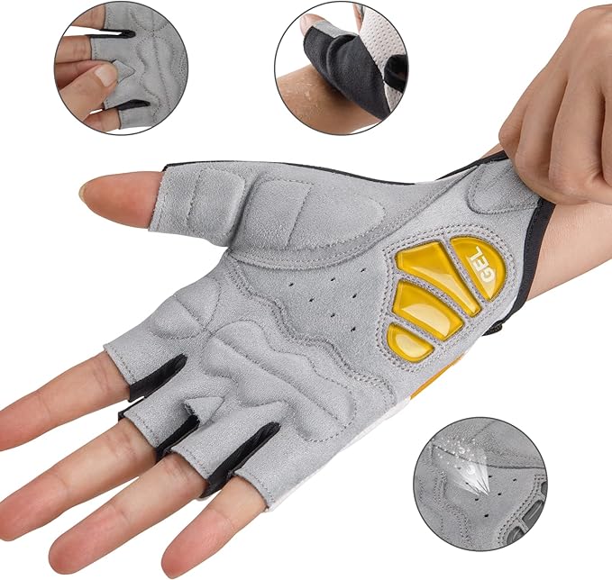 Cycling Gloves for Men Women - Road/Mountain Bike Gloves Anti Slip Shock Absorbing Padded -Bicycle Biking Gloves for Fitness Cycling Training Outdoor Sports